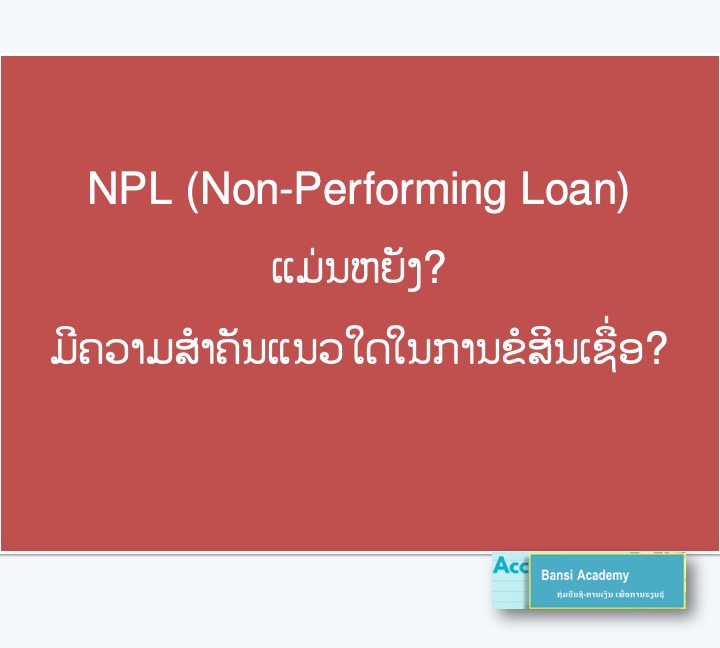 NPL (Non-Performing Loan)  ແມ່ນຫຍັງ?  ມີຄວາມສຳຄັນແນວໃດໃນການຂໍສິນເຊື່ອ?