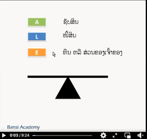 ສົມຜົນບັນຊີ ແລະ ຄວາມໝາຍດ້ານບັນຊີ ທີ່ນັກບັນຊີຕ້ອງຮູ້.